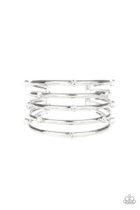 Sugarlicious Sparkle - White Cuff Bracelet Paparazzi