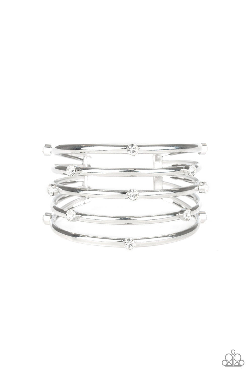 Sugarlicious Sparkle - White Cuff Bracelet Paparazzi