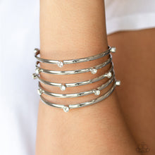 Load image into Gallery viewer, Sugarlicious Sparkle - White Cuff Bracelet Paparazzi
