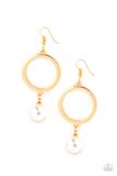 SOHO SOLO - GOLD PEARL EARRINGS - PAPARAZZI ACCESSORIES