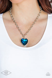 Flirtatiously Flashy - Blue Rhinestone Necklace Paparazzi