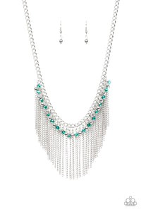 Divinely Diva - Green Tassel Necklace Paparazzi