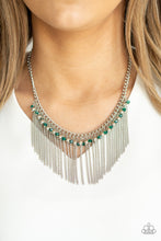 Load image into Gallery viewer, Divinely Diva - Green Tassel Necklace Paparazzi
