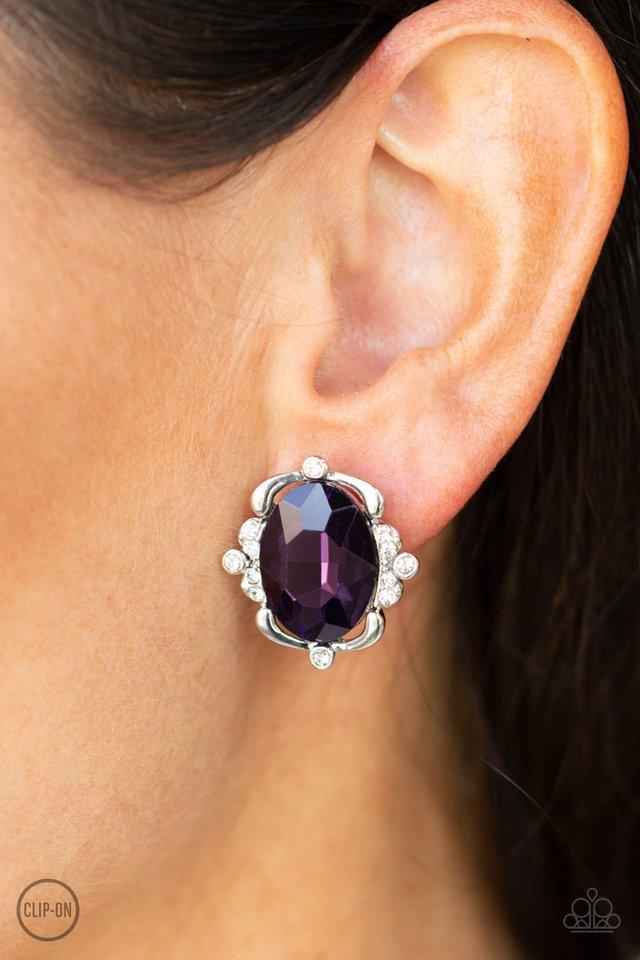 Paparazzi Earring ~ Regally Radiant - Purple