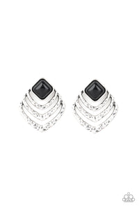 Rebel Ripple - Black Earring Paparazzi