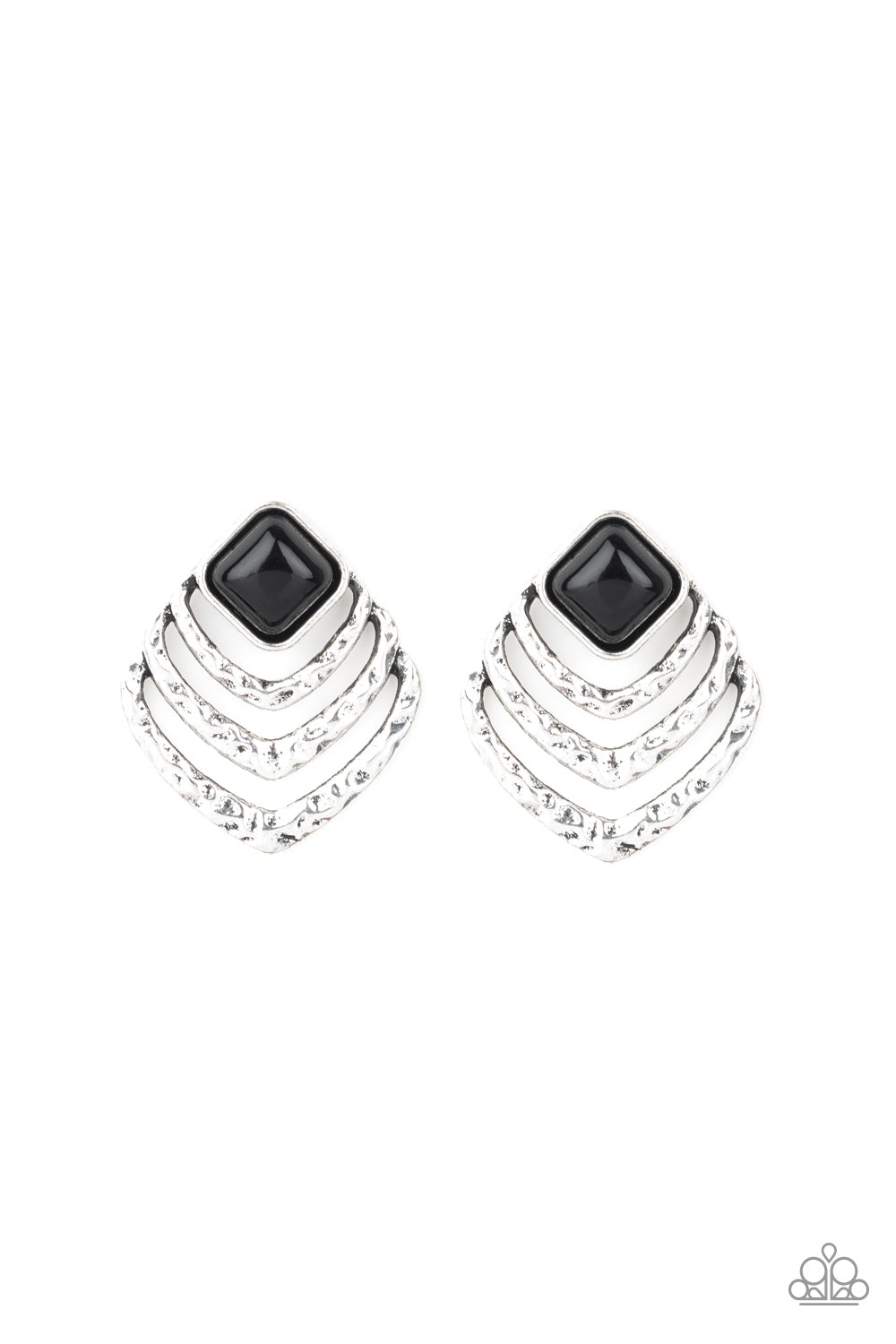Rebel Ripple - Black Earring Paparazzi