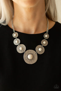 Tiger Trap - White Stone Necklace Paparazzi