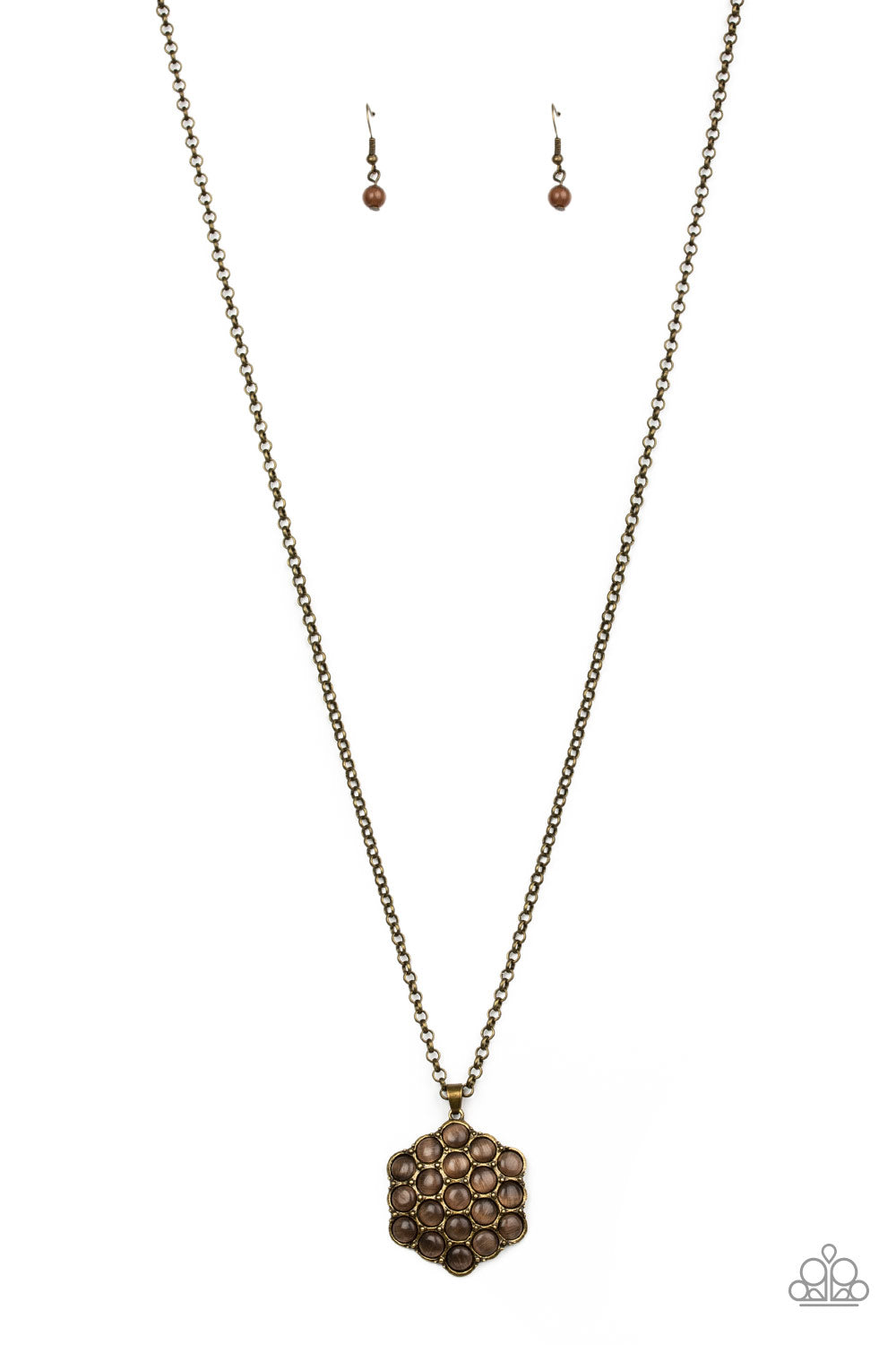 Paparazzi East Coast Elixir - Brass Brown Necklace