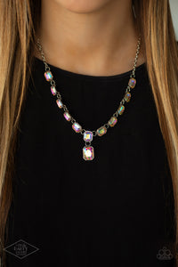 Paparazzi The Right To Remain Sparkly - Multi Iridescent Necklace