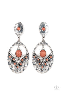 Terra Tribute - Brown Stone Earring Paparazzi