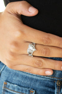 Romantic Reverie - White Rhinestone Ring Paparazzi