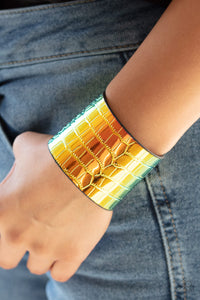 Chroma Croc - Multi Leather Bracelet Paparazzi