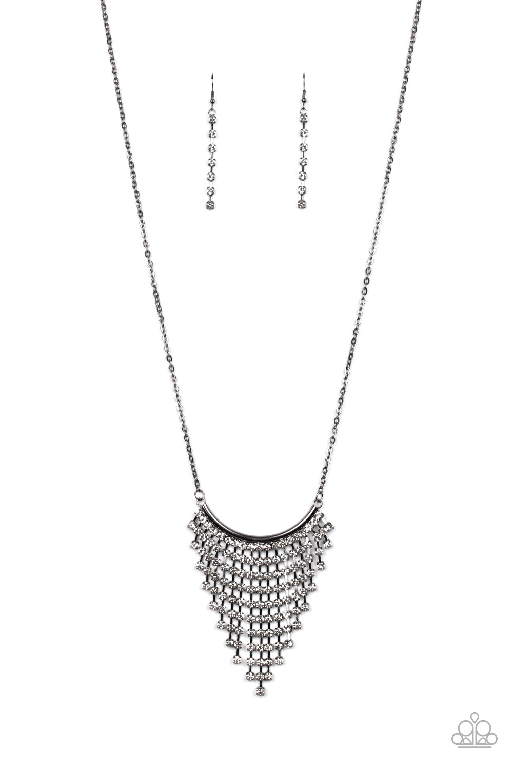 Paparazzi Glitter Bomb - Black Rhinestone Necklace