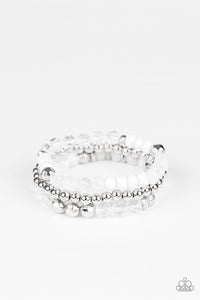 Sugary Shimmer - White Bracelet Paparazzi