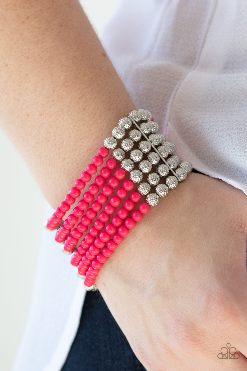 LAYER It On Thick - Pink Bracelet Paparazzi