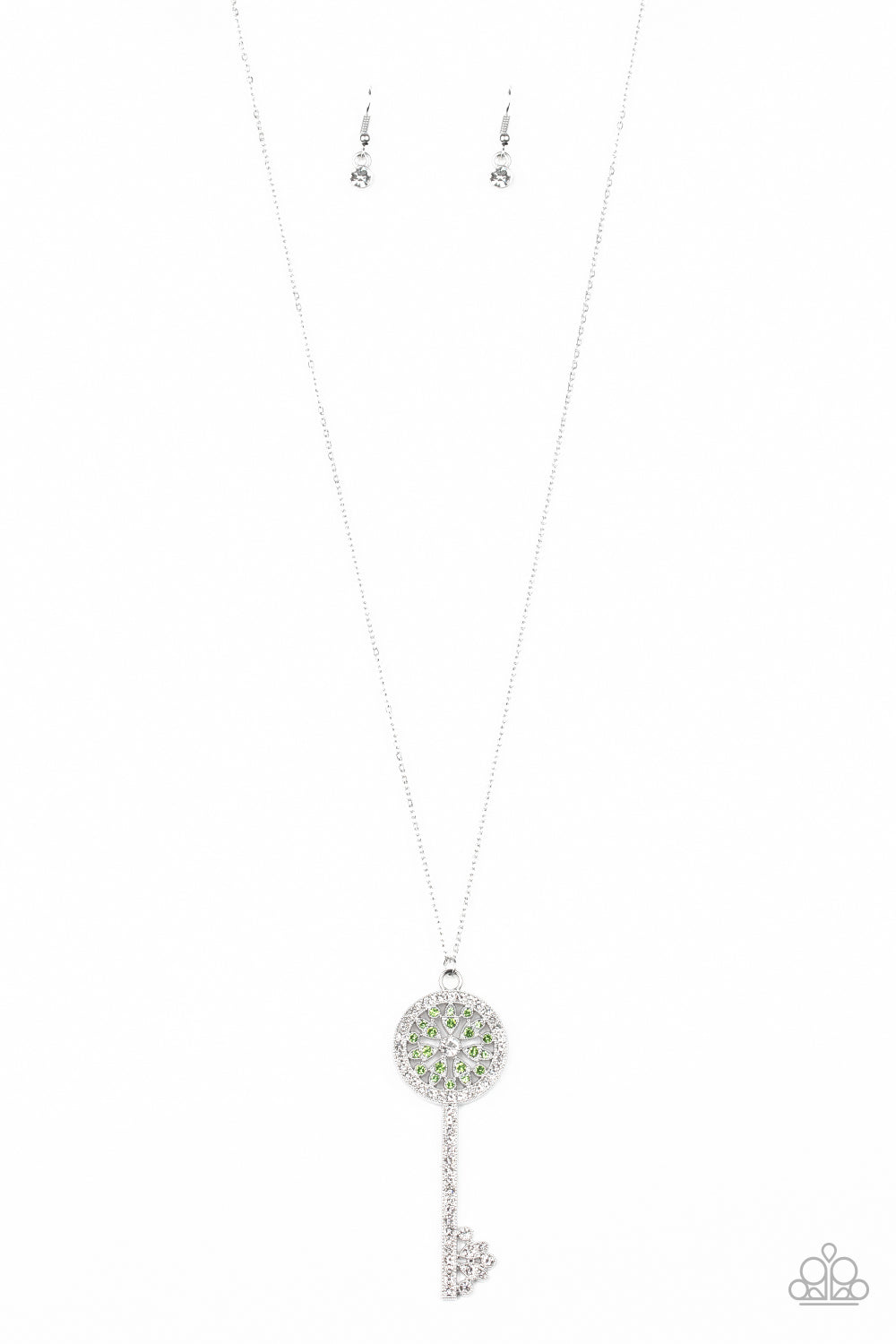 Keeping Secrets - Green Key Necklace Paparazzi