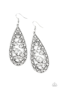 Drop-Dead Dazzle - White Rhinestone Earring Paparazzi