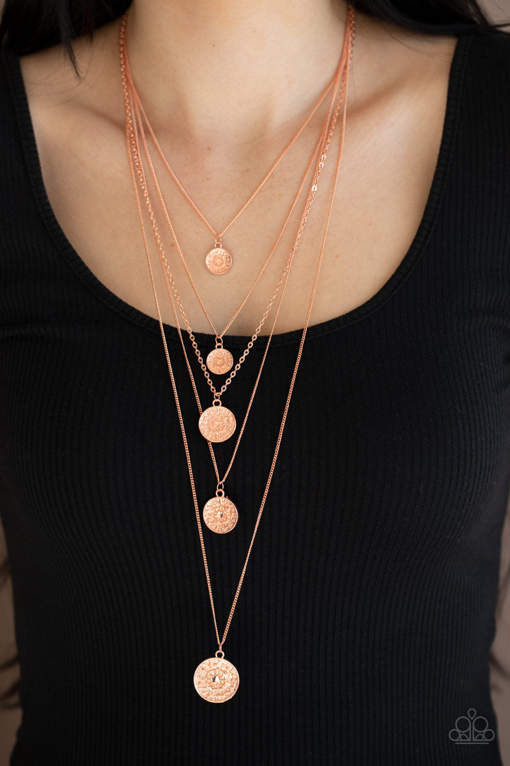 Medallion Marvel - Copper Necklace Paparazzi