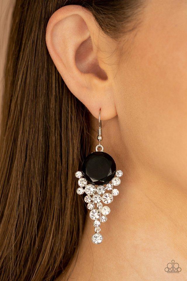 Elegantly Effervescent - Black Earrings - Paparazzi