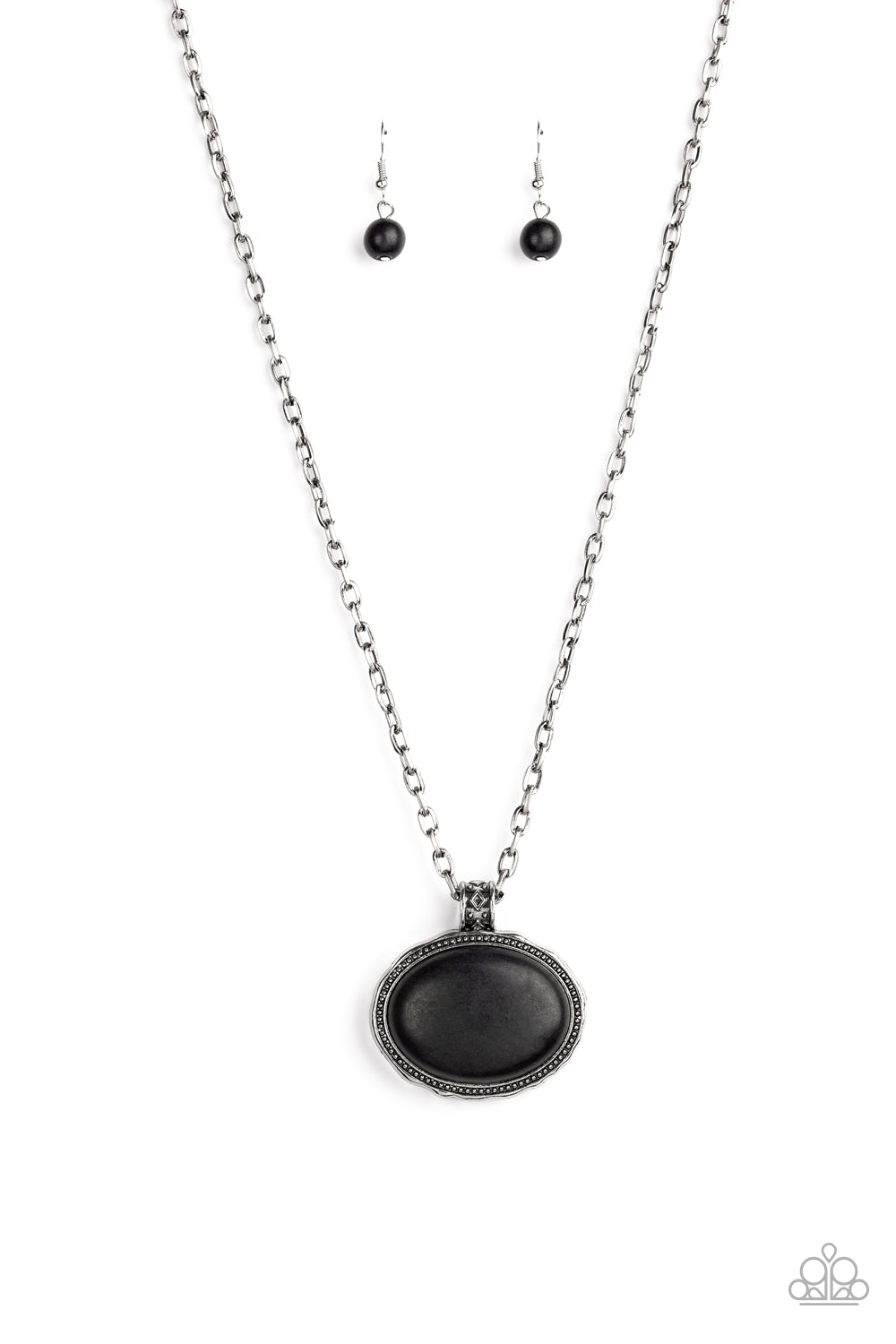 Sedimentary Colors - Black Stone Necklace Paparazzi