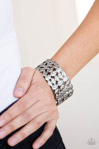 Paparazzi Tectonic Texture - Black Hammered Bracelet