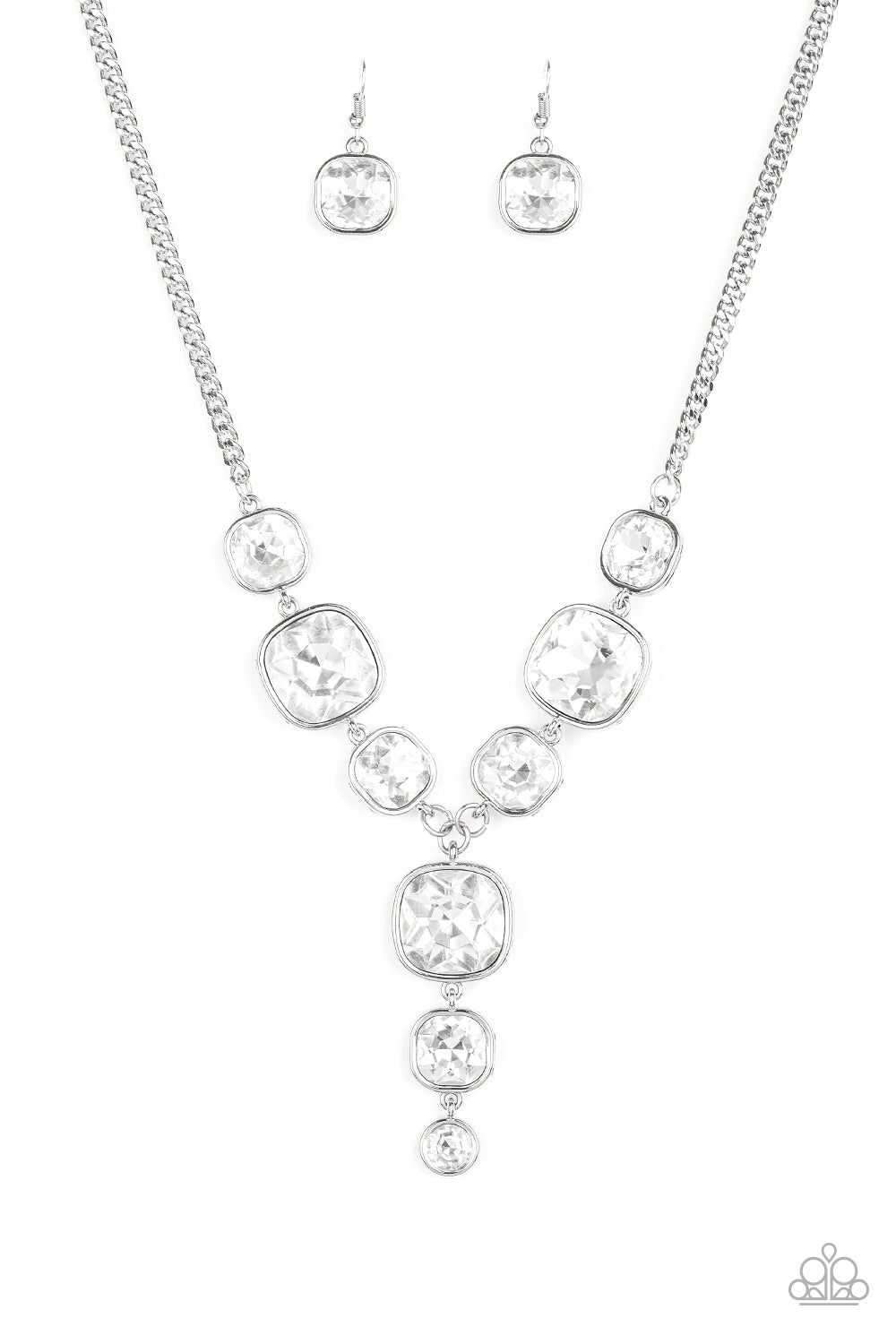Paparazzi Legendary Luster - White Rhinestone Necklace