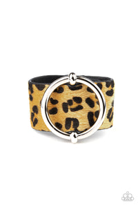 Asking FUR Trouble - Yellow Leather Band Paparazzi