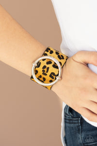 Asking FUR Trouble - Yellow Leather Band Paparazzi