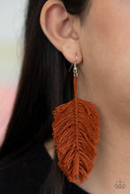 Load image into Gallery viewer, Hanging by a Thread - Brown Earring Paparazzi
