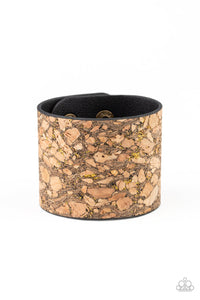 Cork Congo - Brass- Cork Bracelet Paparazzi