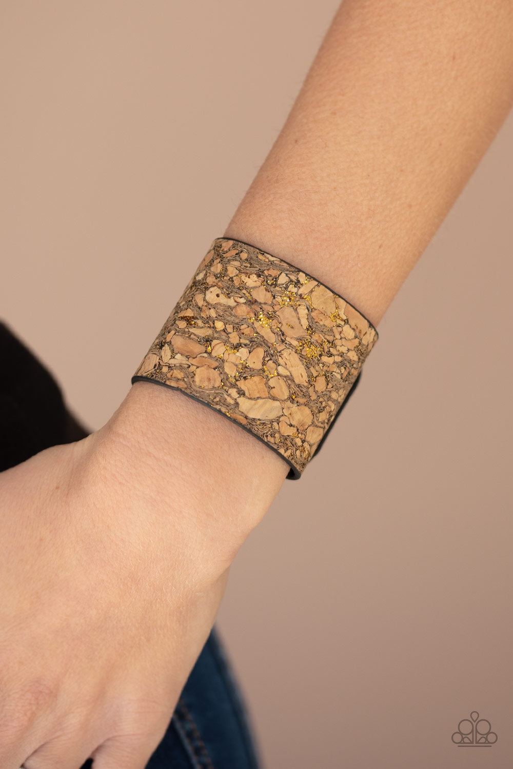 Cork Congo - Brass- Cork Bracelet Paparazzi