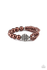 Vintage Collision - Brown Pearl Bracelet Paparazzi