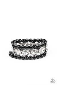 Paparazzi Flawlessly Flattering - Black & White Bracelet