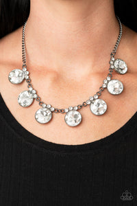 GLOW-Getter Glamour - Black Rhinestone Necklace Paparazzi