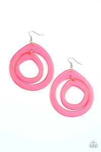 Show Your True NEONS - Pink Acrylic Earring Paparazzi