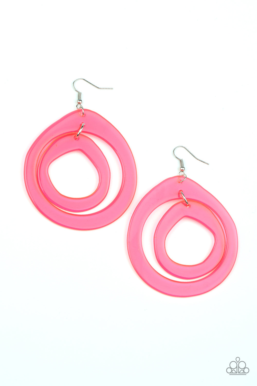 Show Your True NEONS - Pink Acrylic Earring Paparazzi