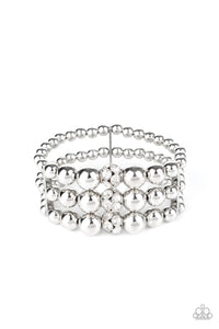 Paparazzi Icing On The Top - White Rhinestone Bracelet