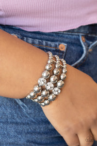 Paparazzi Icing On The Top - White Rhinestone Bracelet