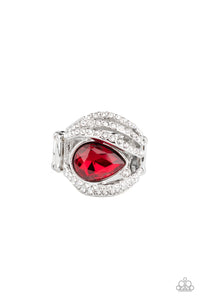 Stepping Up The Glam - Red Rhinestone Ring Paparazzi
