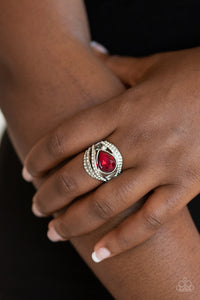 Stepping Up The Glam - Red Rhinestone Ring Paparazzi