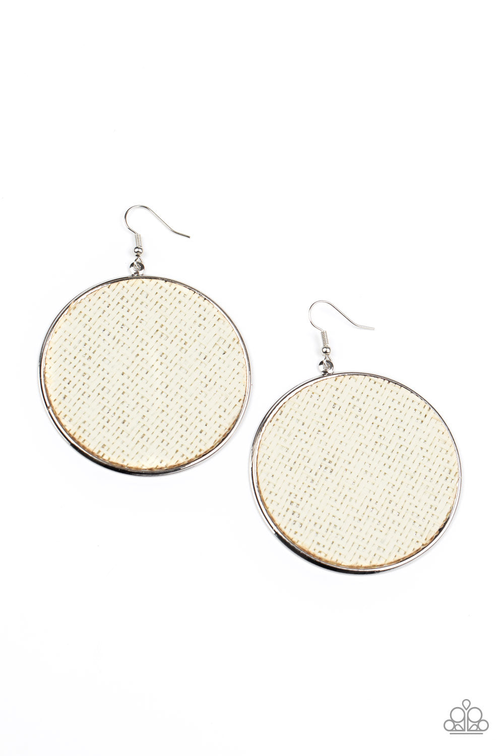 Wonderfully Woven - White Earring Paparazzi