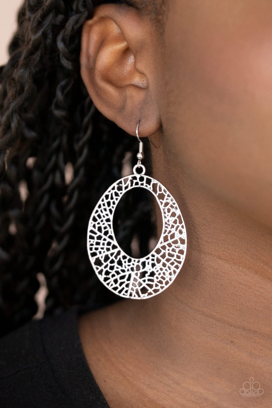 SERENELY SHATTERED - SILVER EARRINGS - PAPARAZZI