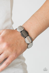 Paparazzi Metallic Spotlight - Black & Silver Bracelet