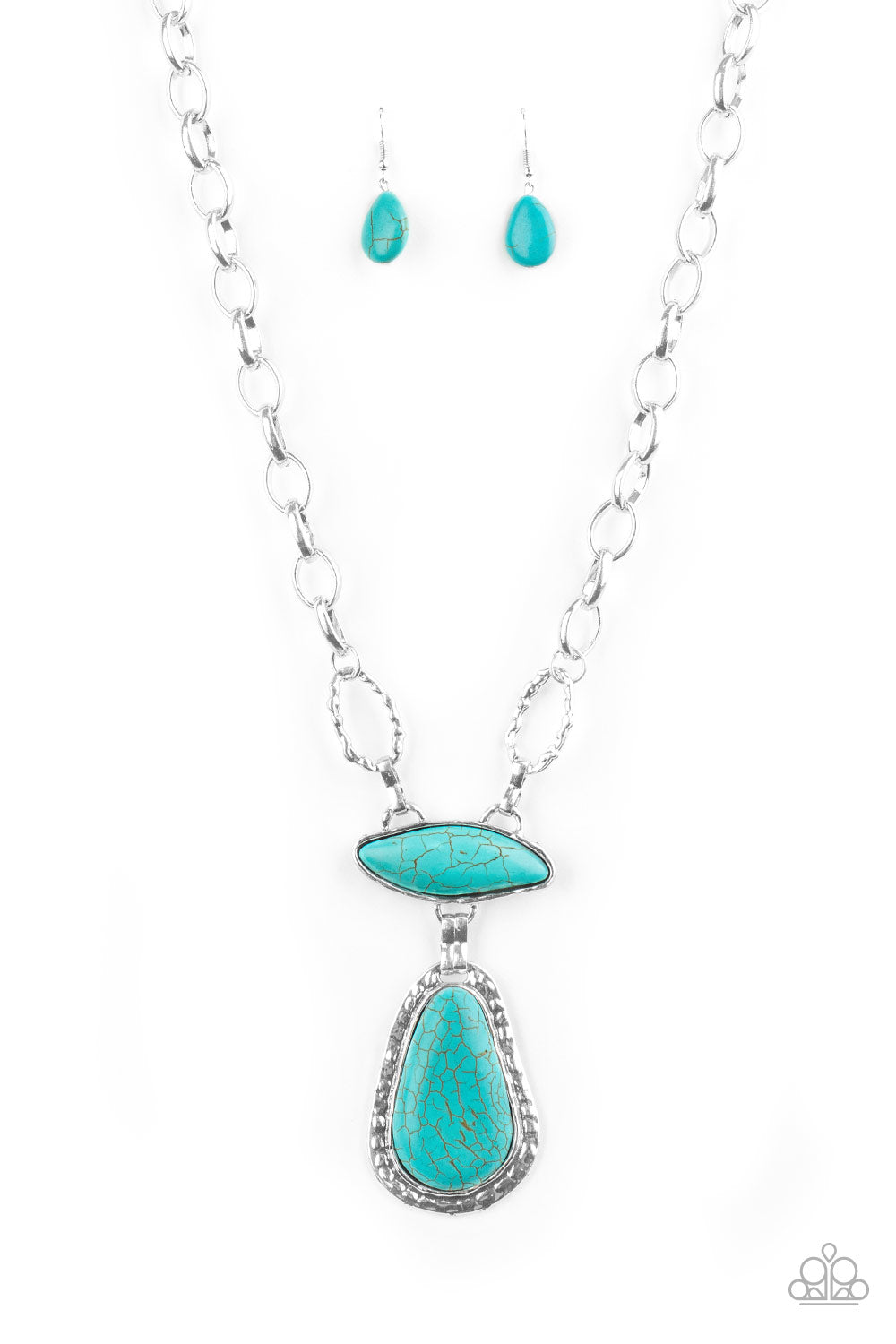 Rural Rapture - Blue Turquoise Necklace Paparazzi