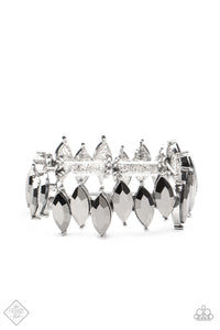 Fiercely Fragmented - Silver Hematite Bracelet Paparazzi