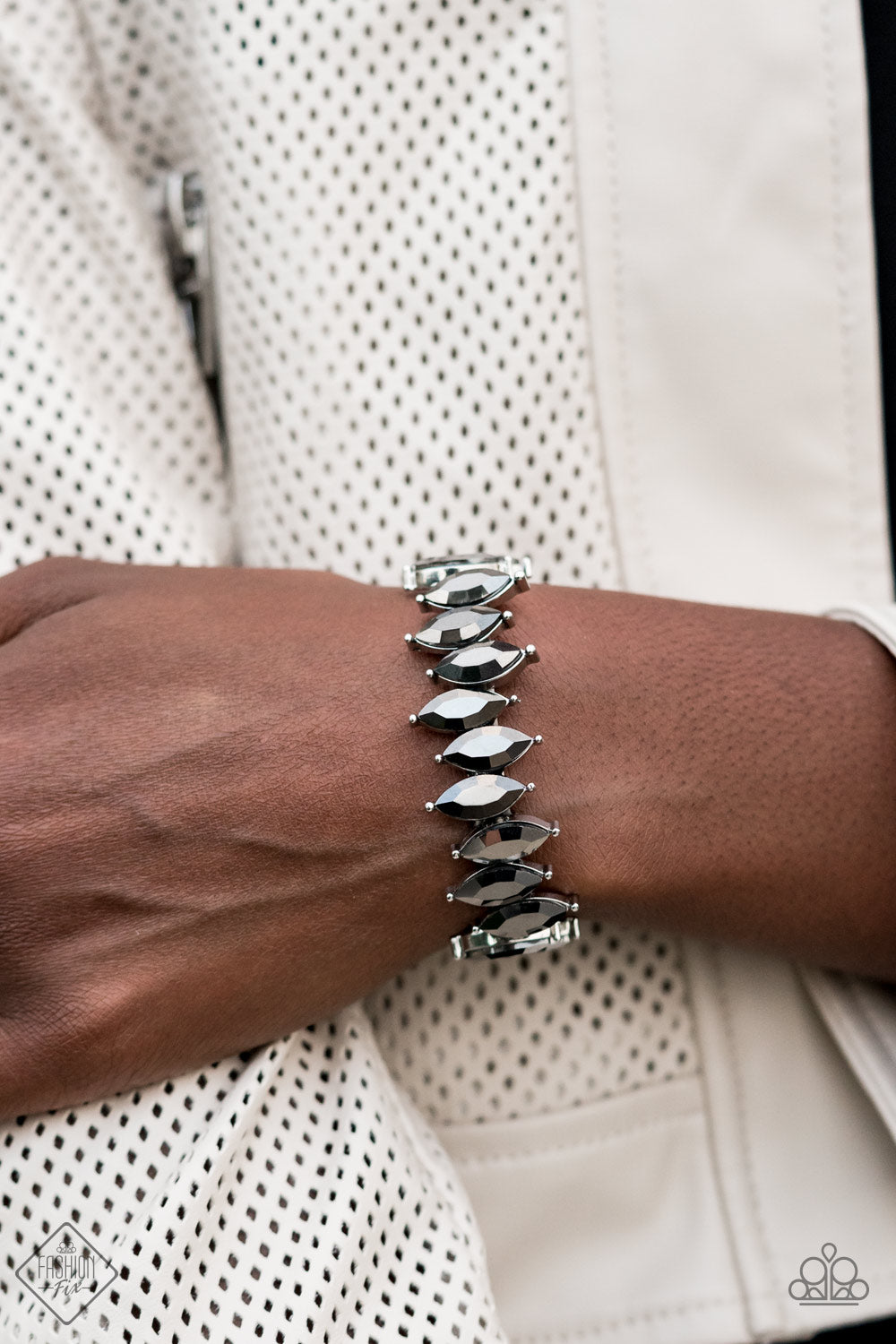 Fiercely Fragmented - Silver Hematite Bracelet Paparazzi