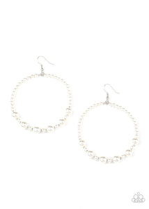 Boss Posh - White Pearl Earring Paparazzi