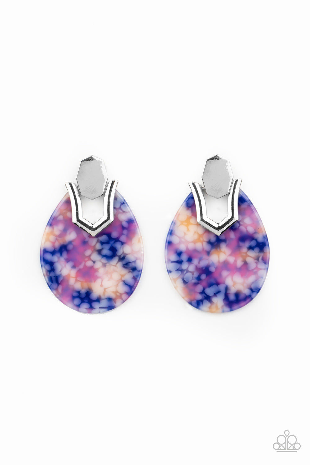 HAUTE Flash - Blue Acrylic Earring Paparazzi