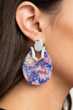 Load image into Gallery viewer, HAUTE Flash - Blue Acrylic Earring Paparazzi
