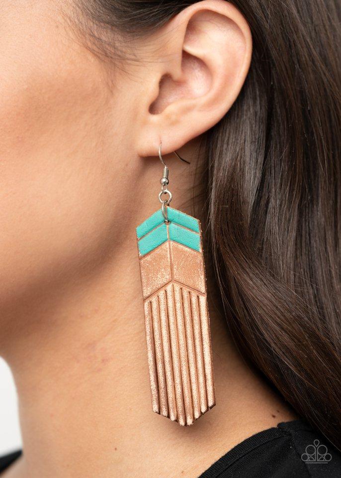 Desert Trails Blue Earring Paparazzi